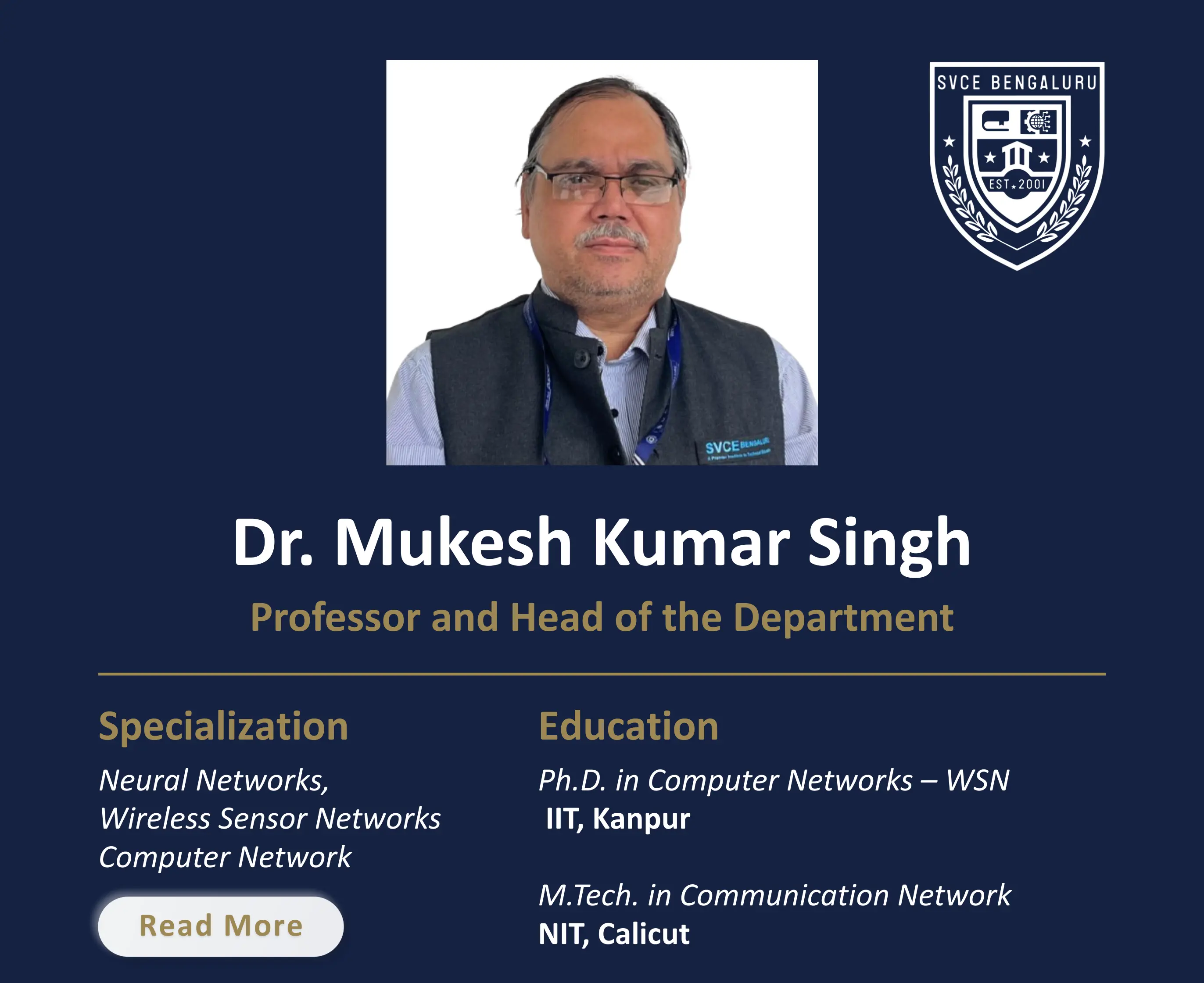 Dr. Manjunatha N K - HOD